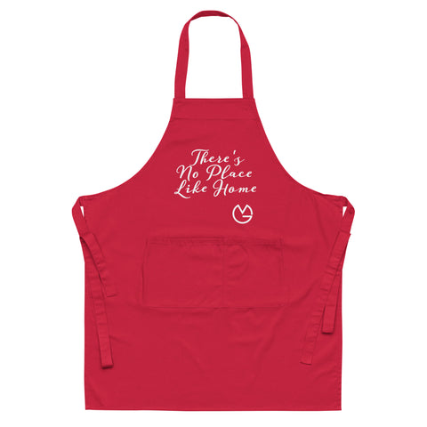 no place like home organic cotton apron red