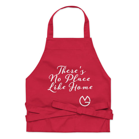 no place like home organic cotton apron red